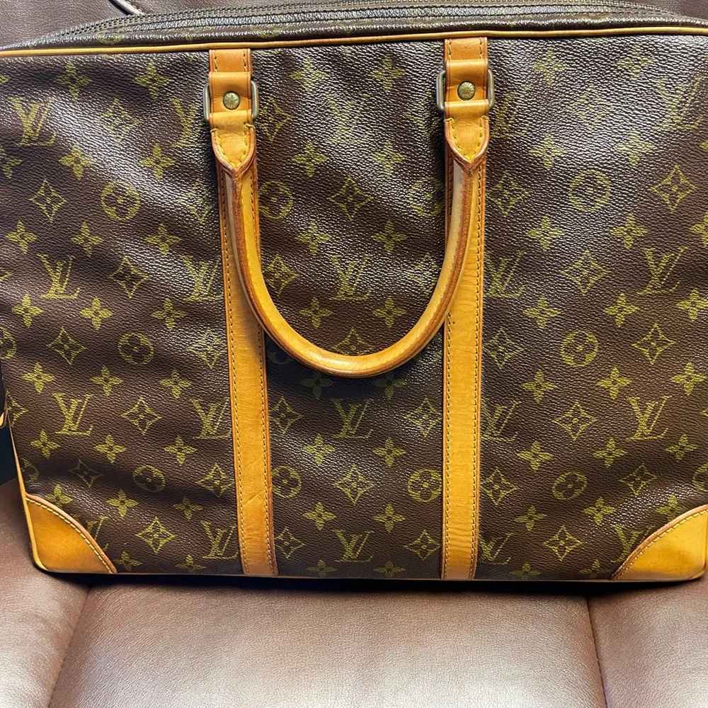 Vintage authenticated Louis 1970s Vuitton Porte voyager document briefcase mint